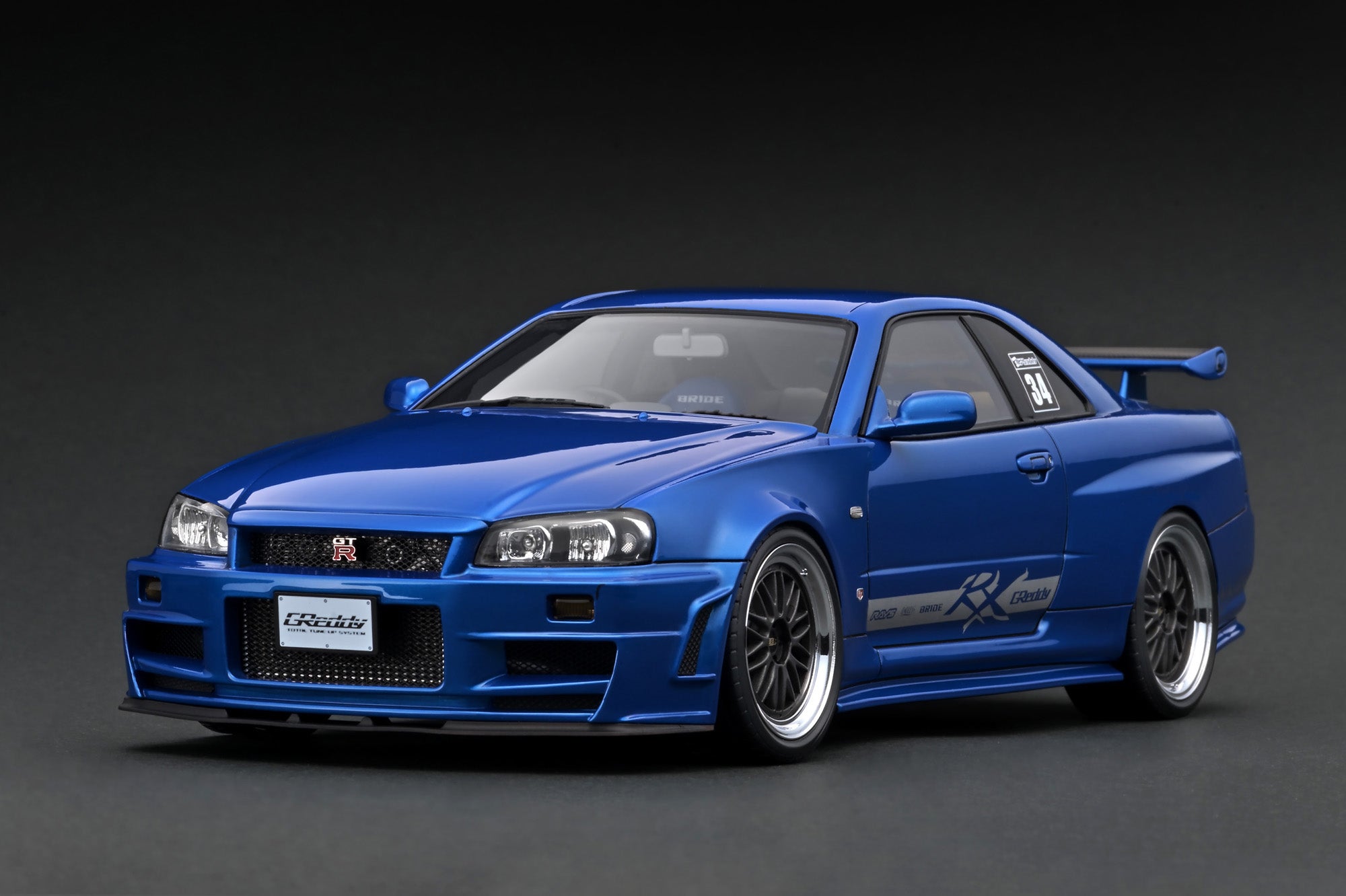 *PREORDER* Ignition Model 1:18 Nissan Skyline (R34) GT-R TRUST Greddy 34RX  in Blue Metallic