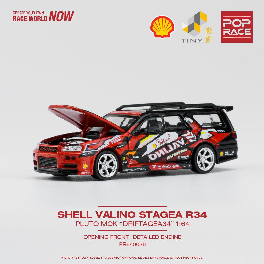 Pop Race 1/64 Nissan Stagea (R34 Converted) Pluto Mok DRIFTGEA34 She