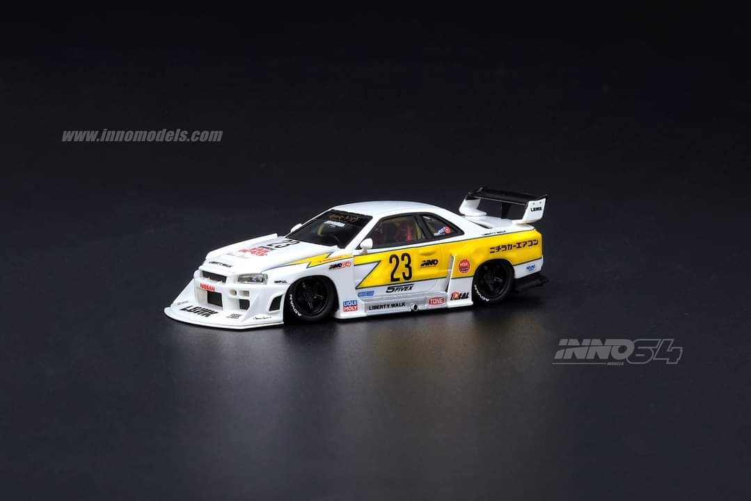 INNO Models 1:64 Nissan Skyline (ER34) Super Silhouette Liberty Walk  Hoshino Retro Livery