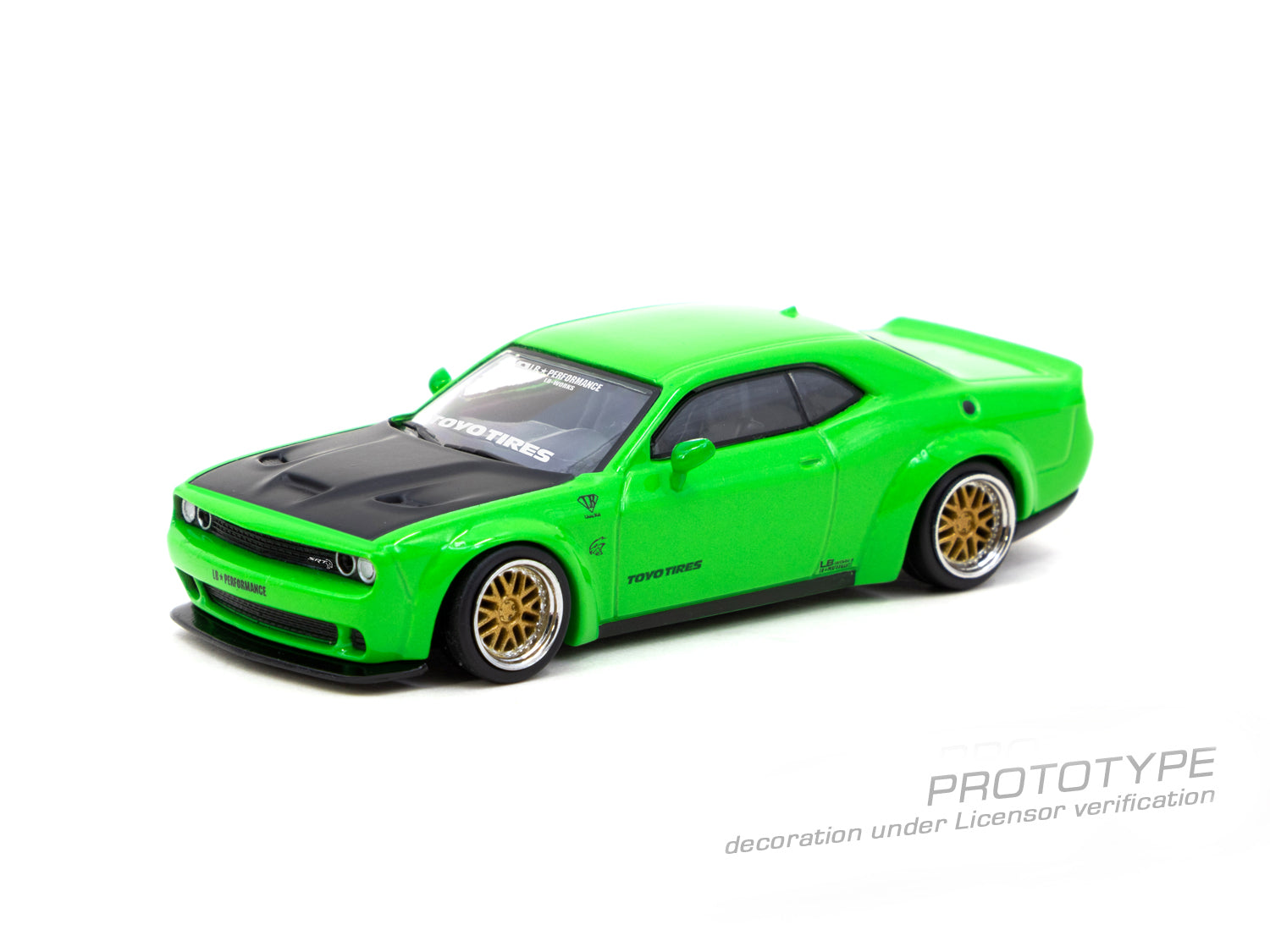 Tarmac Works 1:64 Dodge Challenger SRT Hellcat LB WORKS in Green Metal