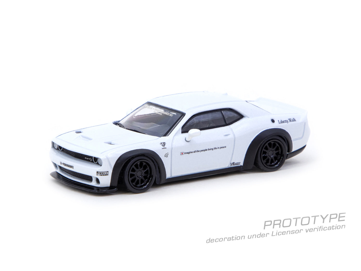 Tarmac Works 1:64 Dodge Challenger SRT Hellcat LB WORKS in White