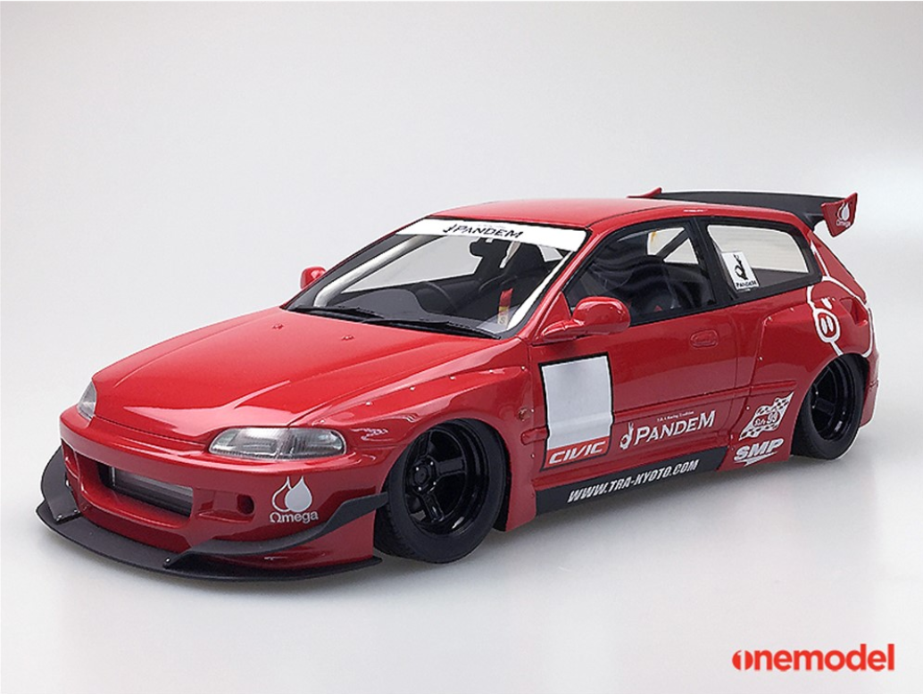 One Model 1:18 Honda Civic EG6 Rocket Bunny Red