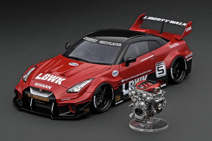 Ignition Model 1:18 Nissan 35GT-RR LB-Silhouette WORKS GT in Red/Black