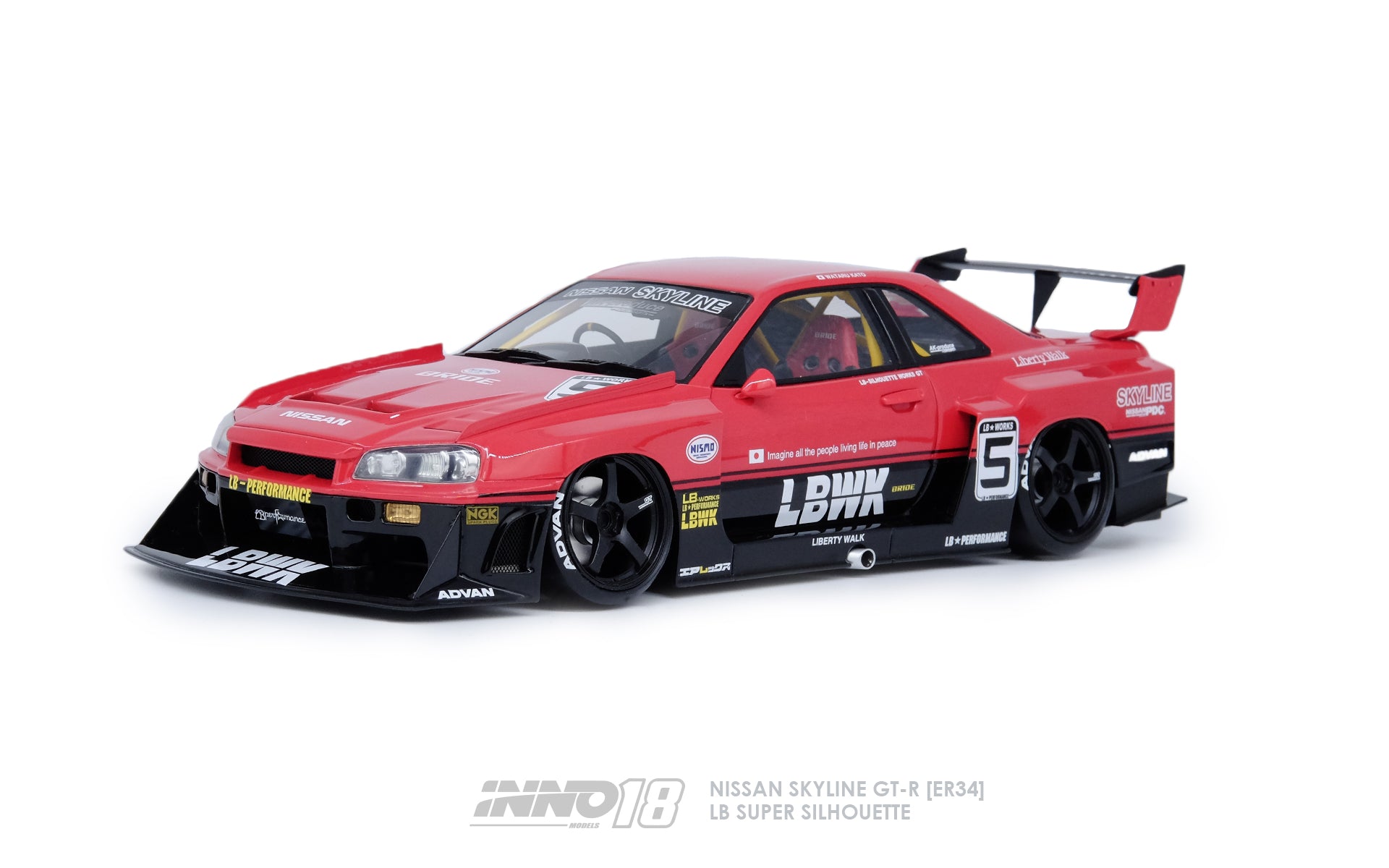 INNO Models 1:18 Nissan Skyline ER34 Super Silhouette Liberty Walk