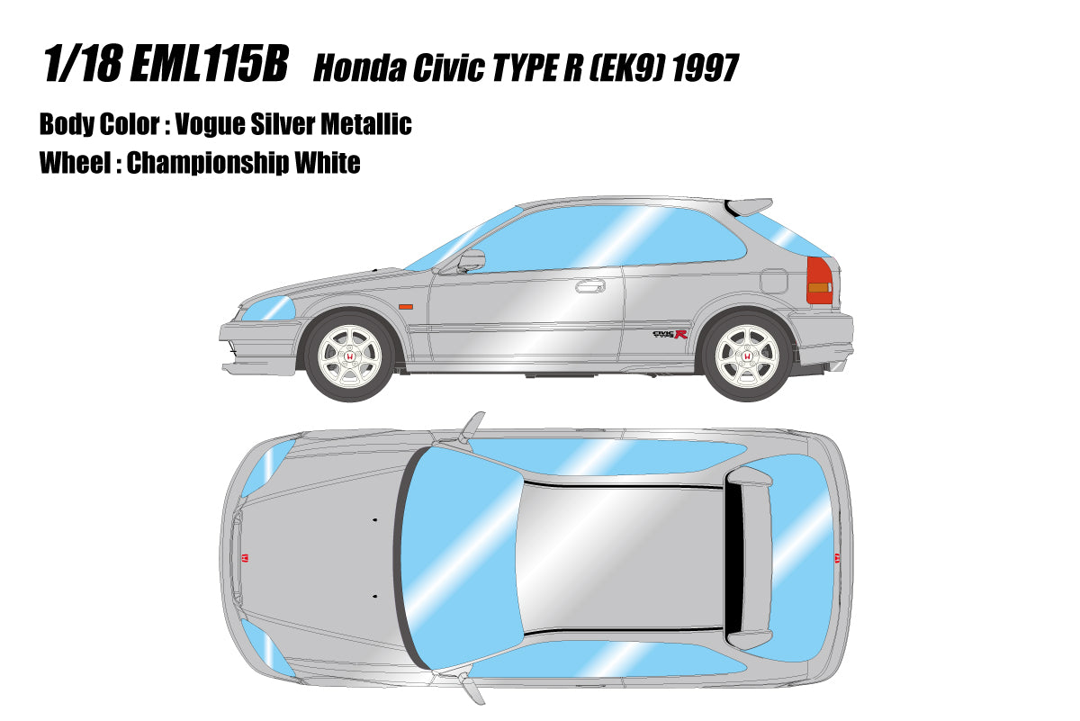 Make Up Co., Ltd. / EIDOLON 1:43 Honda Civic Type R (EK9) 1997 Early  Version | Resin Model Car| Collectables