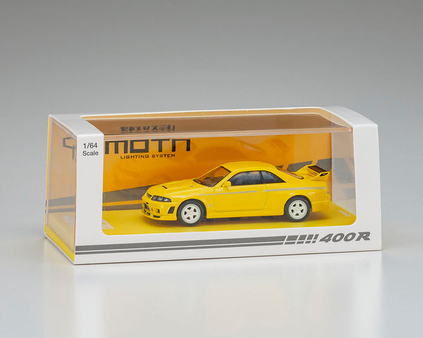 *PREORDER* Kyosho 1:64 Nissan Nismo 400 R in Yellow (MOTN LED Base Compatible)