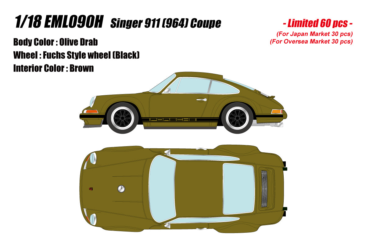 PREORDER* Make Up Co., Ltd / Eidolon 1:18 Porsche 911 (964) Singer Coupe