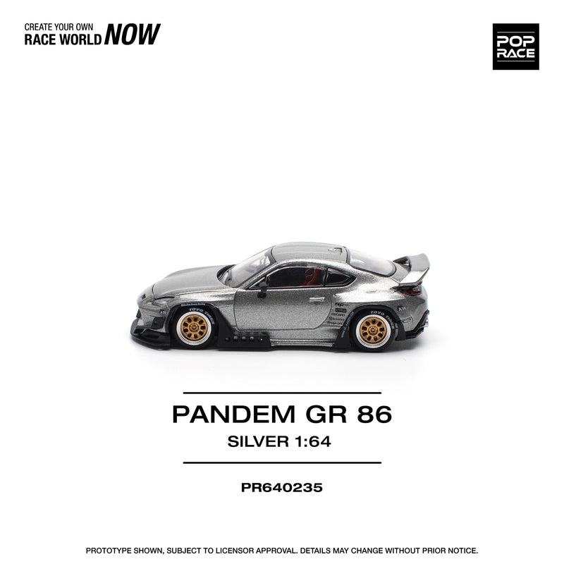 *PREORDER* Pop Race 1:64 Toyota GR86 PANDEM in Silver