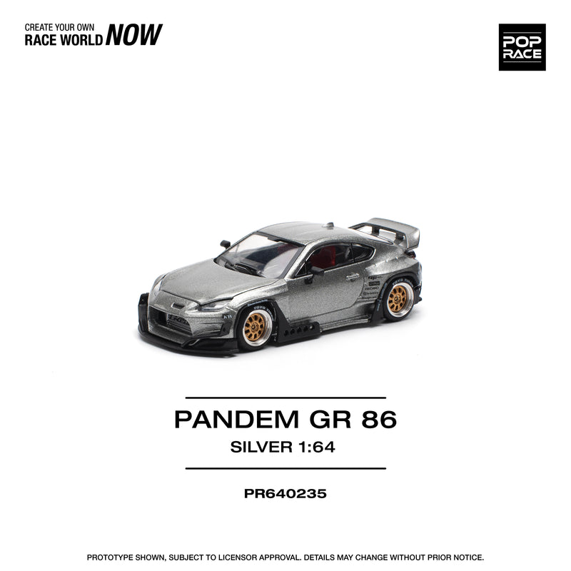 *PREORDER* Pop Race 1:64 Toyota GR86 PANDEM in Silver