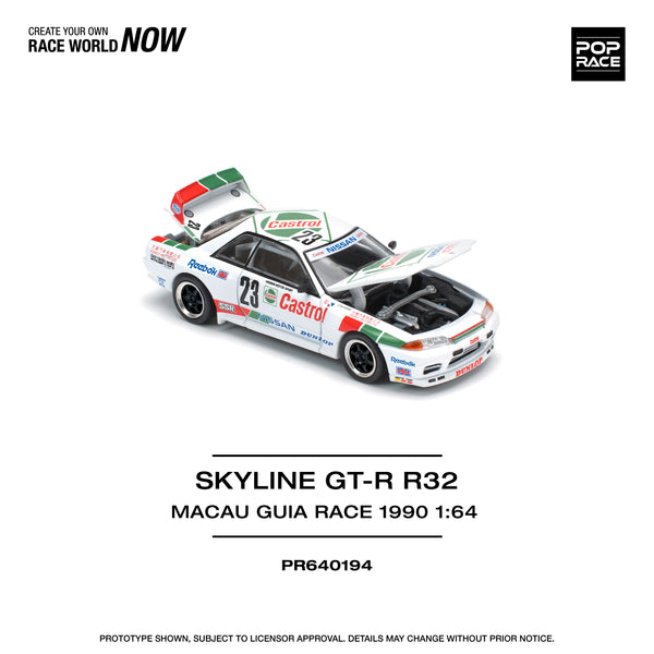 *PREORDER* Pop Race 1:64 Nissan Skyline GT-R (R32) Macau Guia Race 1990 Winner