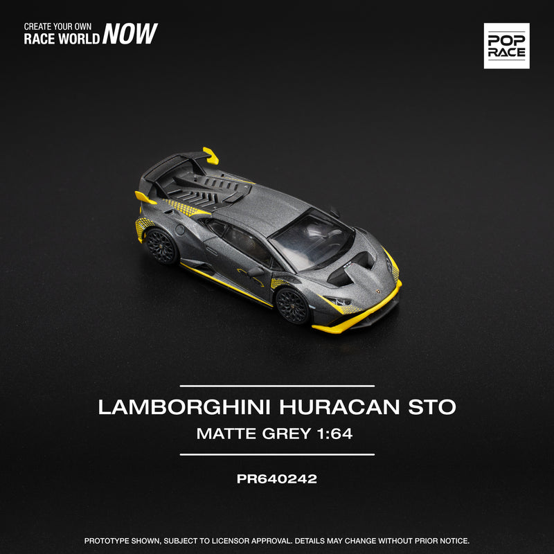 *PREORDER* Pop Race 1:64 Lamborghini Huracan STO in Matte Gray