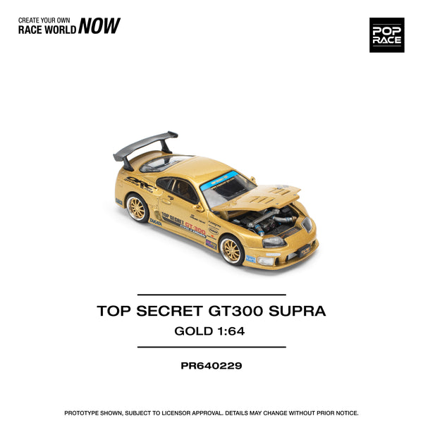 *PREORDER* Pop Race 1:64 Toyota Supra (JZA80) TOP SECRET in Gold