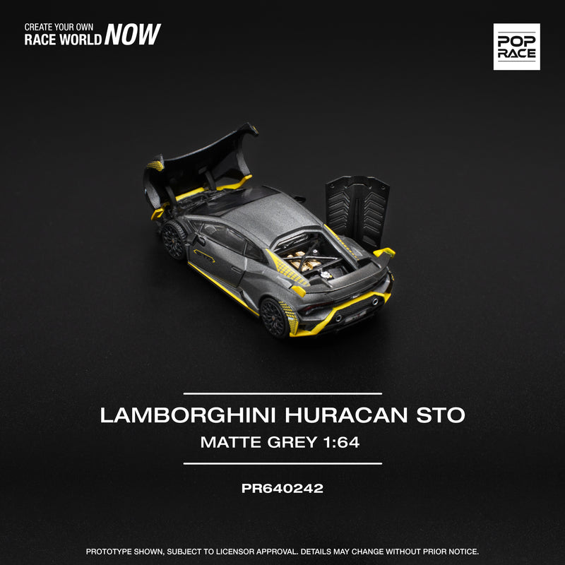 *PREORDER* Pop Race 1:64 Lamborghini Huracan STO in Matte Gray