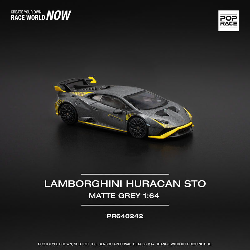 *PREORDER* Pop Race 1:64 Lamborghini Huracan STO in Matte Gray