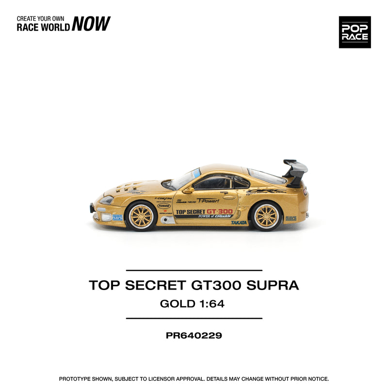 *PREORDER* Pop Race 1:64 Toyota Supra (JZA80) TOP SECRET in Gold