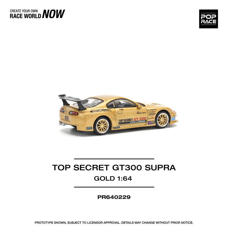 *PREORDER* Pop Race 1:64 Toyota Supra (JZA80) TOP SECRET in Gold