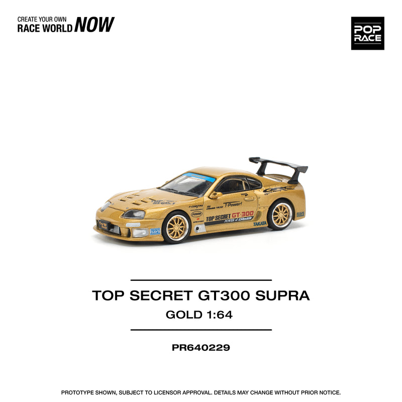 *PREORDER* Pop Race 1:64 Toyota Supra (JZA80) TOP SECRET in Gold