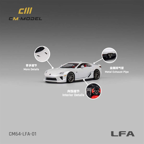 CM Model 1:64 Lexus LFA in Pearl White