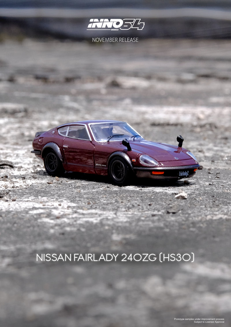 INNO64 1:64 Nissan Fairlady 240ZG (HS30) in Maroon