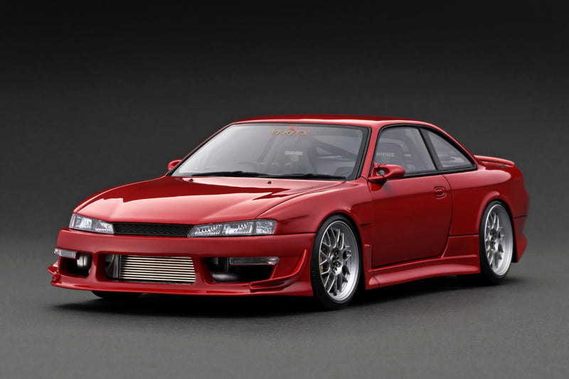 Ignition Model 1:18 Nissan Silvia (S14) VERTEX in Red Metallic with SR20 Engine Display