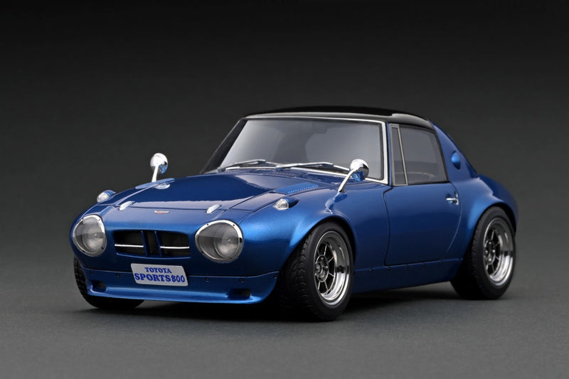 Ignition Model 1:18 Toyota Sports 800 NOB Hachi Version in Blue Metallic