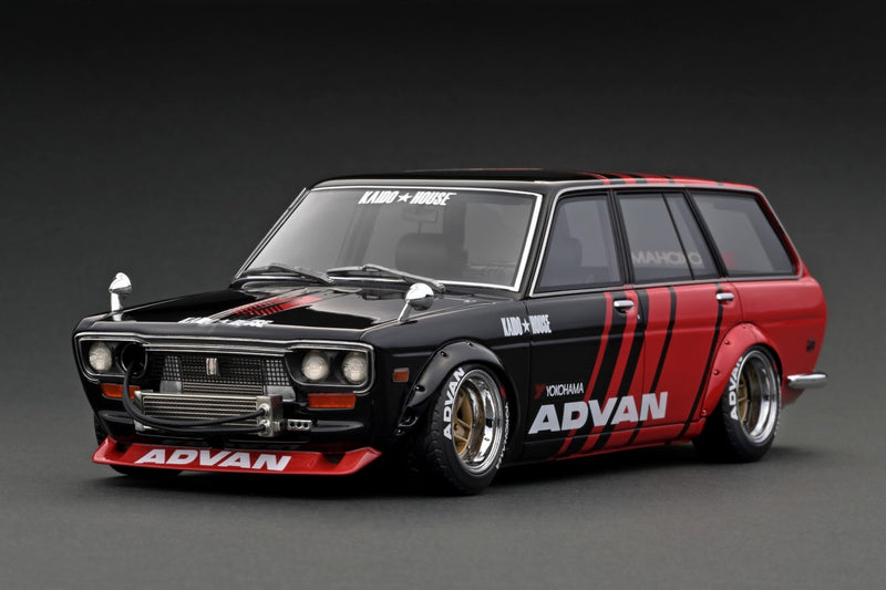 Ignition Model 1:18 Datsun Bluebird (510) Wagon KAIDO HOUSE in Red / Black