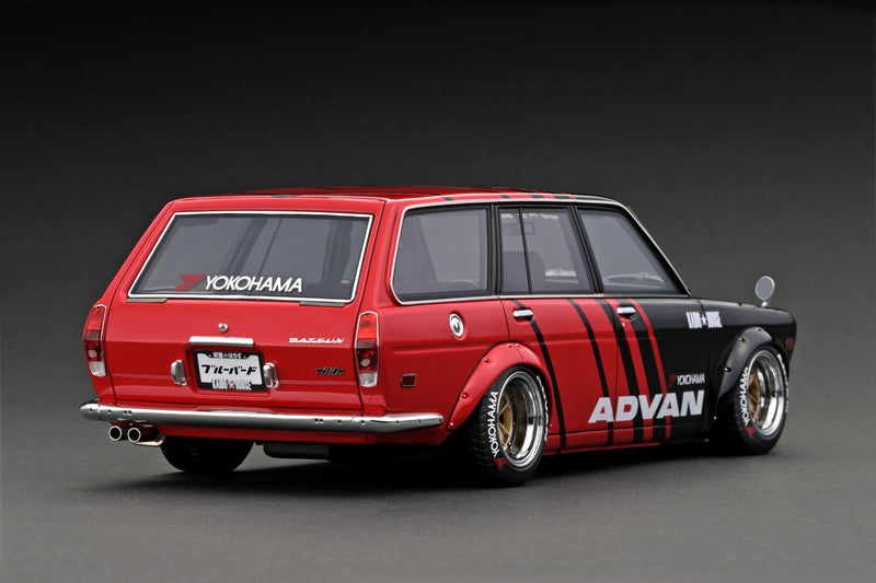 Ignition Model 1:18 Datsun Bluebird (510) Wagon KAIDO HOUSE in Red / Black