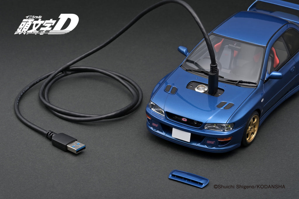 PREORDER* Ignition Model 1:18 Subaru Impreza WRX type R STi Version V (GC8)  INITIAL D in Blue with LED Lights