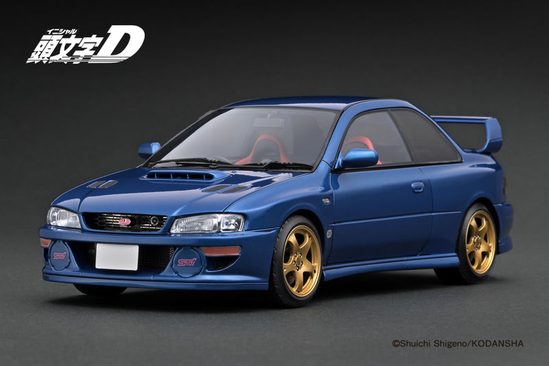 *PREORDER* Ignition Model 1:18 Subaru Impreza WRX type R STi Version V (GC8) INITIAL D in Blue with LED Lights