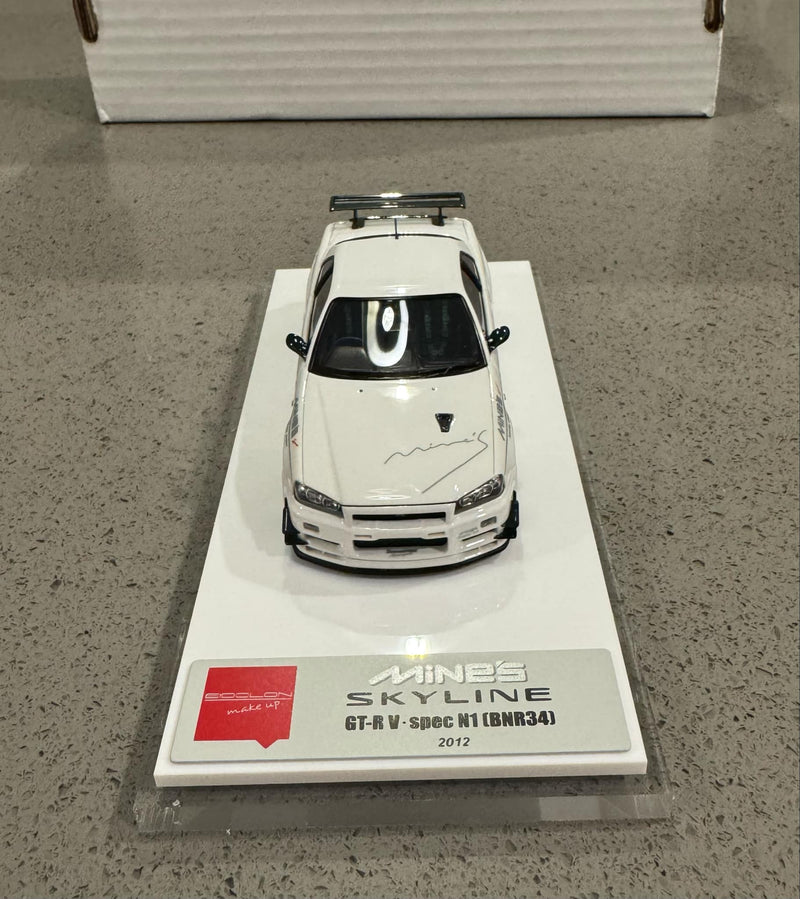 Make Up Co., Ltd / Eidolon 1:43 Nissan Skyline GT-R (BNR34) Mine's V-spec N1 2021 (BBS Wheel) - Justin Salerno