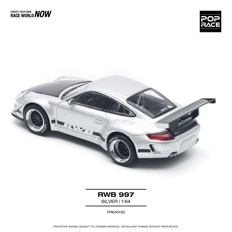 *PREORDER* Pop Race 1:64 Porsche 997 RWB in Silver