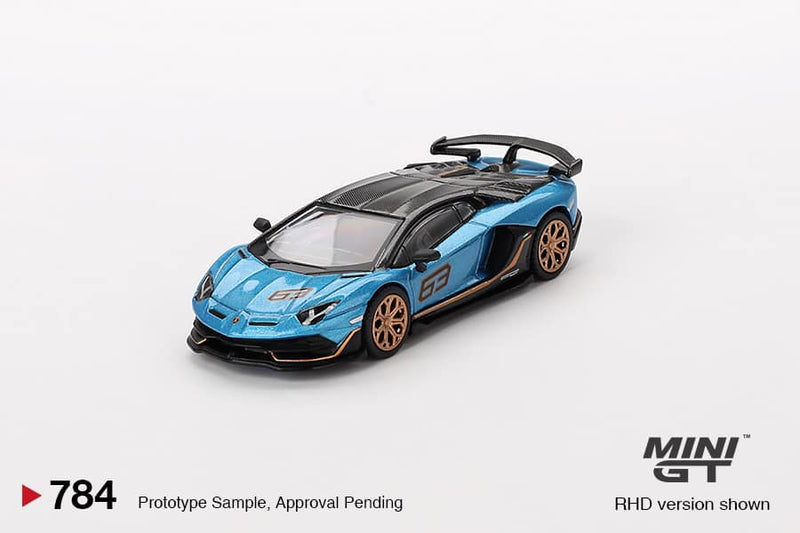 *PREORDER* MINI GT 1:64 Lamborghini Aventador SVJ 63 in Blu Aegir