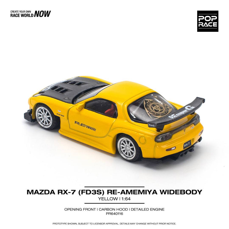 *PREORDER* Pop Race 1:64 Mazda RX-7 (FD3S) RE-Amemiya in Yellow