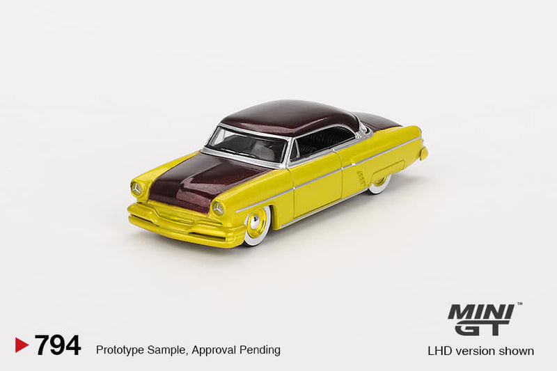 *PREORDER* MINI GT 1:64 Lincoln Capri Custom Hot Rod 1954 in Lime Yellow