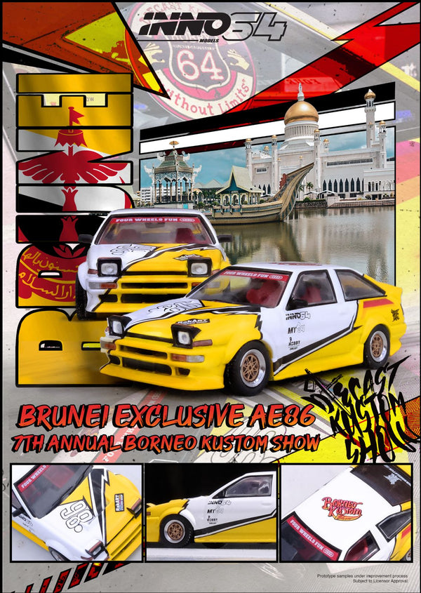 INNO64 1:64 Toyota Sprinter Trueno (AE86) Brunei Diecast Kustom Show 2024