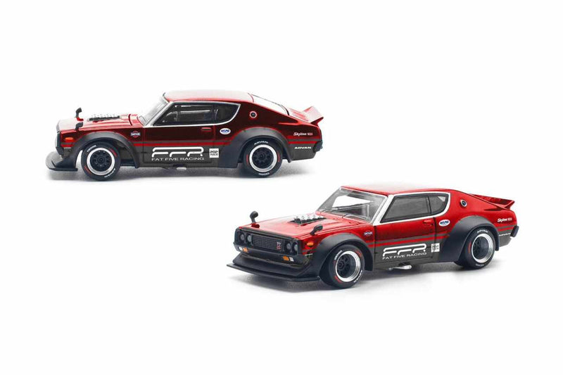 *PREORDER* Pop Race 1:64 Nissan Skyline GT-R V8 Drift (Hakosuka / Kenmeri) Fat Five Racing CARMEET 2025 Box Set (ONE PER PERSON PER ORDER)