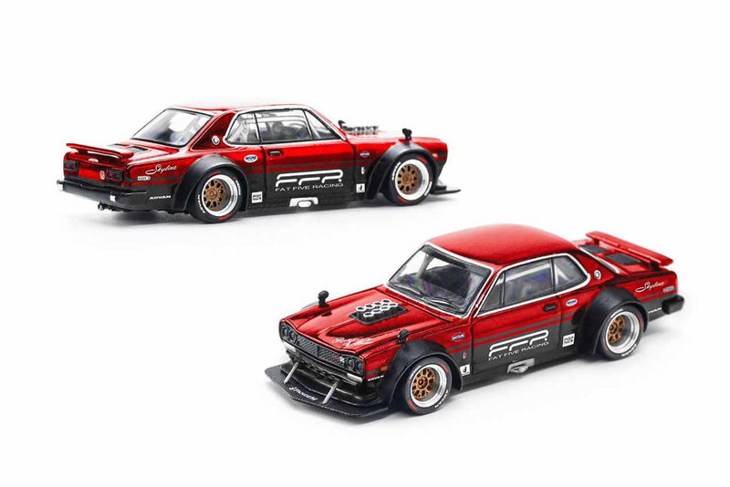 *PREORDER* Pop Race 1:64 Nissan Skyline GT-R V8 Drift (Hakosuka / Kenmeri) Fat Five Racing CARMEET 2025 Box Set (ONE PER PERSON PER ORDER)