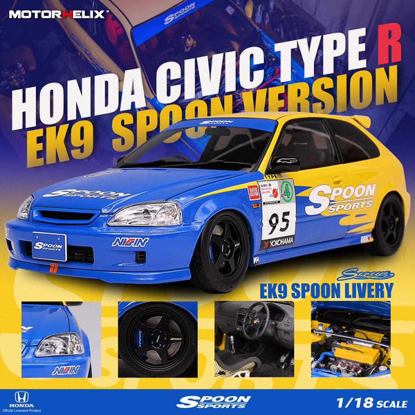 *PREORDER* MotorHelix 1:18 Honda Civic Type-R (EK9) Spoon Sports Version