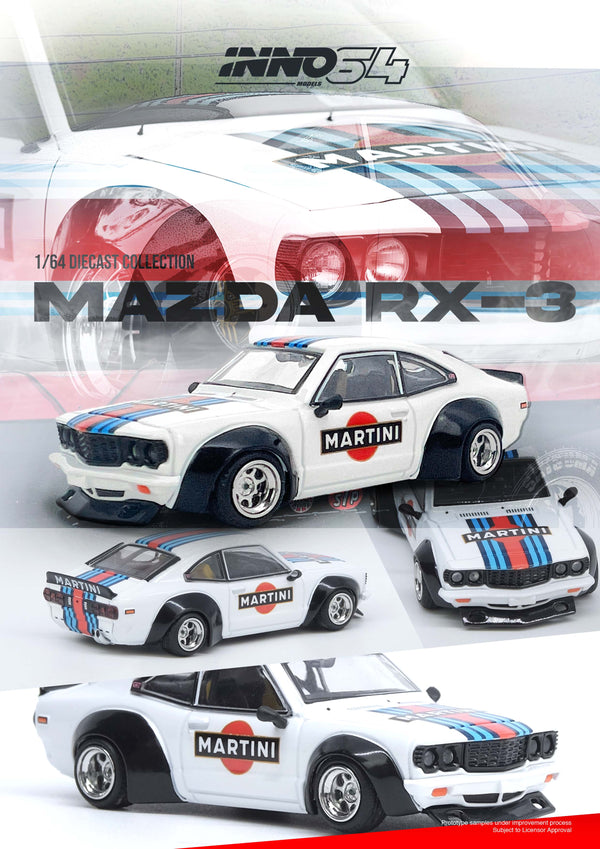 *PREORDER* INNO64 1:64 Mazda RX-3 Savanna LBWK "MARTINI RACING"