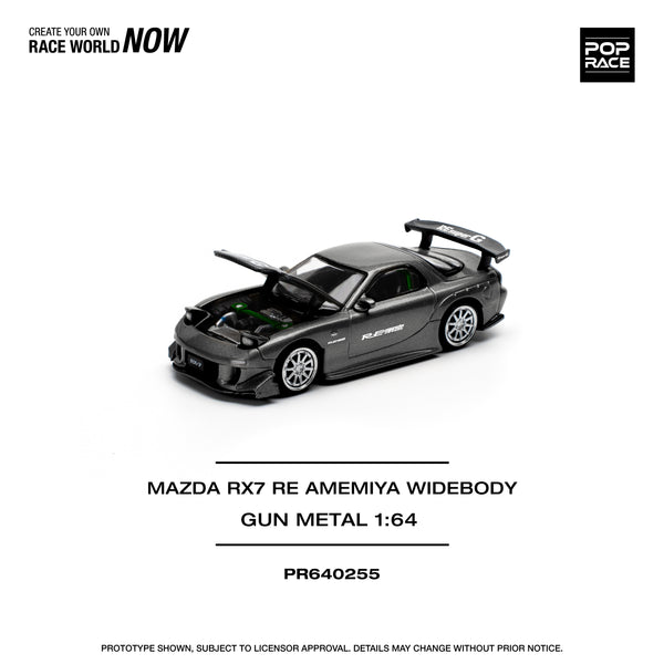 *PREORDER* Pop Race 1:64 Mazda RX-7 (FD3S) RE-Amemiya in Gun Metal