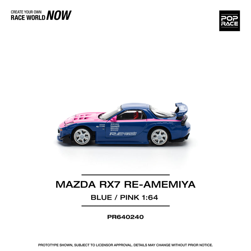 *PREORDER* Pop Race 1:64 Mazda RX-7 (FD3S) RE-Amemiya in Blue / Pink