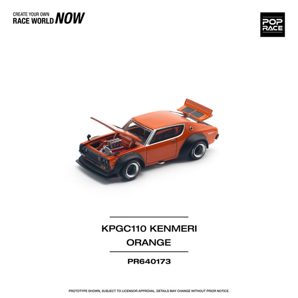 *PREORDER* Pop Race 1:64 Nissan Skyline GT-R V8 Drift (Kenmeri) in Orange