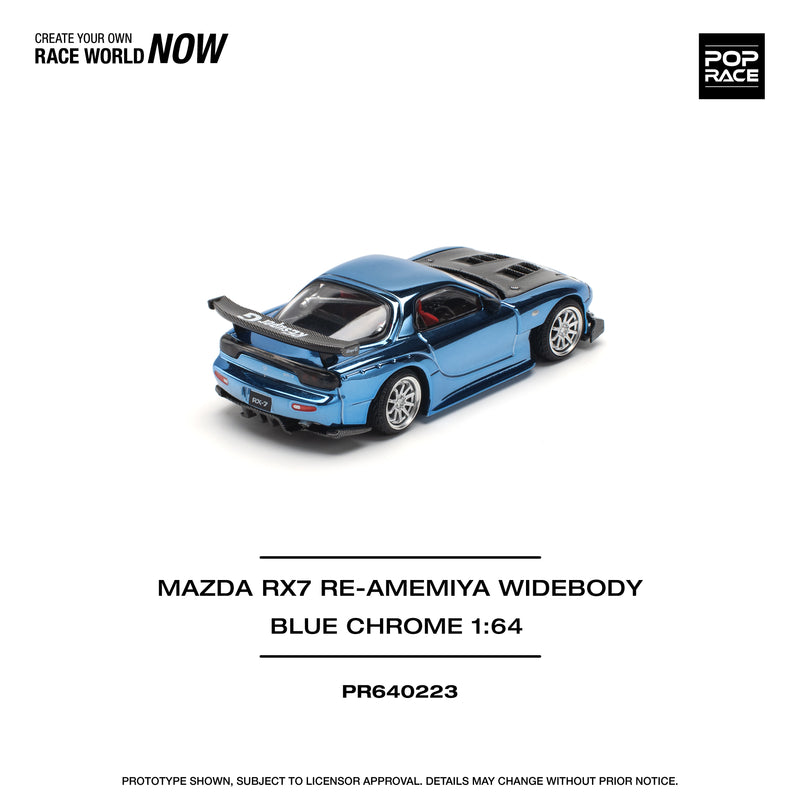 *PREORDER* Pop Race 1:64 Mazda RX-7 (FD3S) RE-Amemiya in Blue Chrome