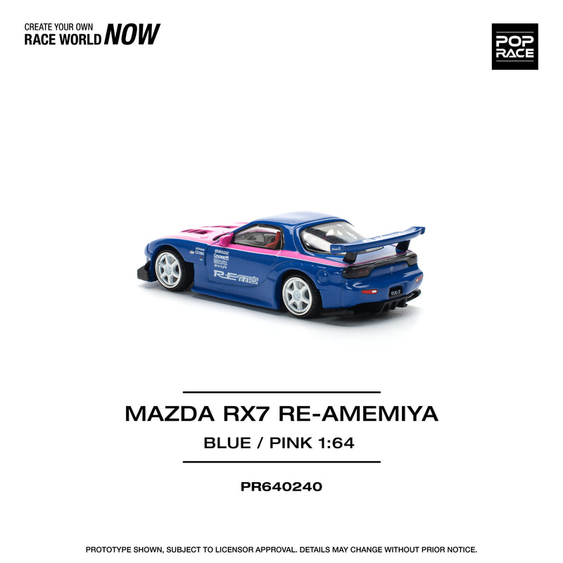 *PREORDER* Pop Race 1:64 Mazda RX-7 (FD3S) RE-Amemiya in Blue / Pink