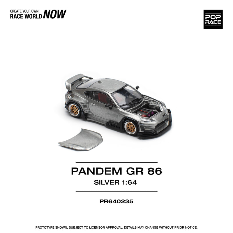 *PREORDER* Pop Race 1:64 Toyota GR86 PANDEM in Silver