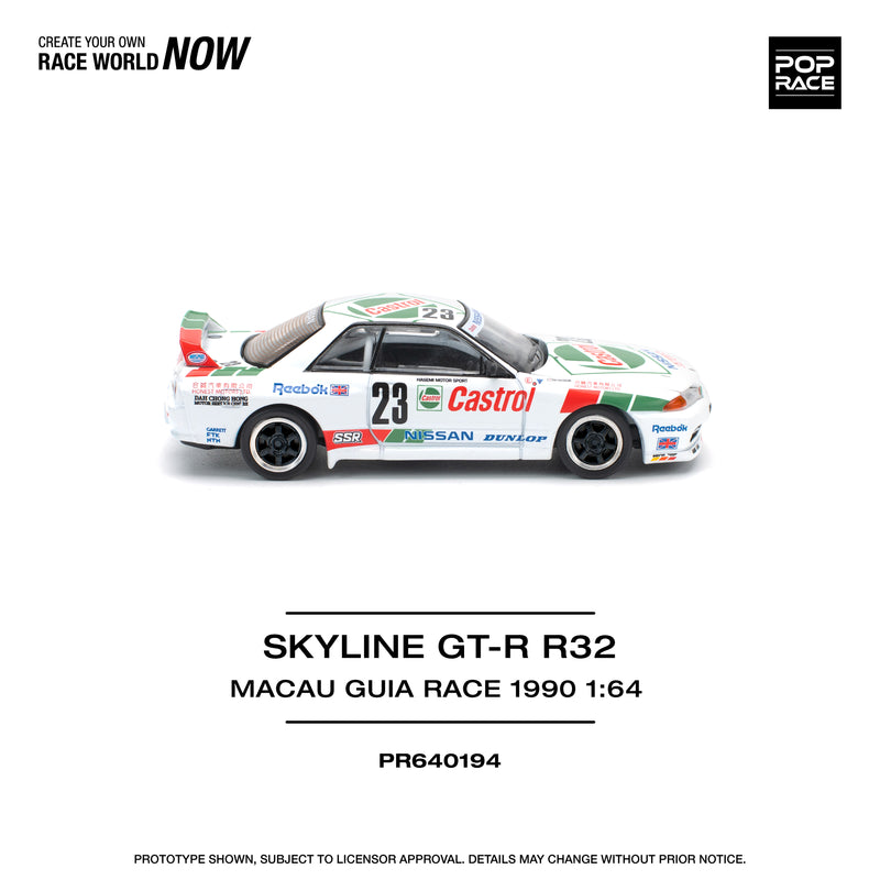 *PREORDER* Pop Race 1:64 Nissan Skyline GT-R (R32) Macau Guia Race 1990 Winner