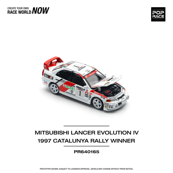 *PREORDER* Pop Race 1:64 Mitsubishi Lancer EVO IV Winner, RALLY DE CATALUNYA 1997