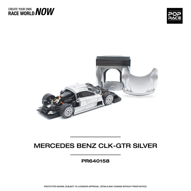 *PREORDER* Pop Race 1:64 Mercedes-Benz AMG CLK GTR in Silver