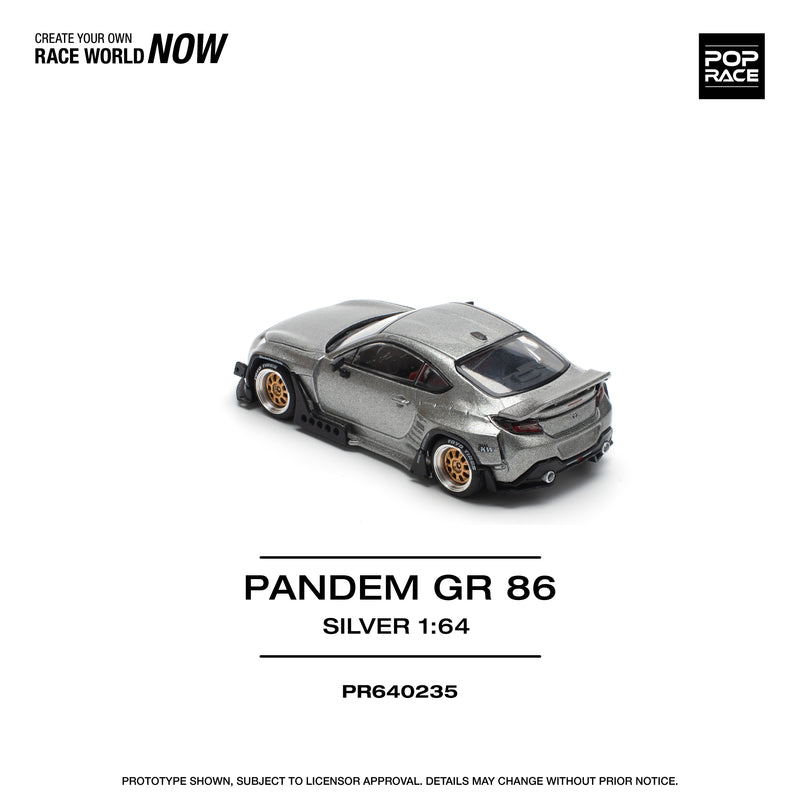 *PREORDER* Pop Race 1:64 Toyota GR86 PANDEM in Silver