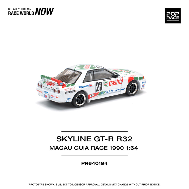 *PREORDER* Pop Race 1:64 Nissan Skyline GT-R (R32) Macau Guia Race 1990 Winner